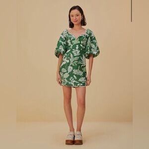 forest soul green short sleeve mini dress Green Floral Ella Mini Dress